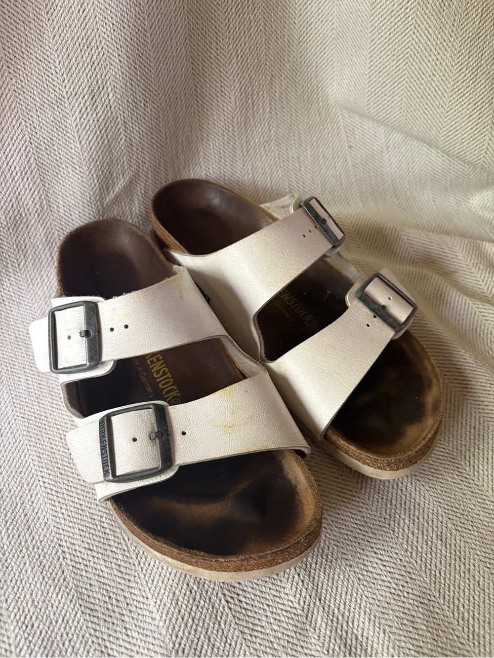 Birkenstock White Double Buckle Sandals